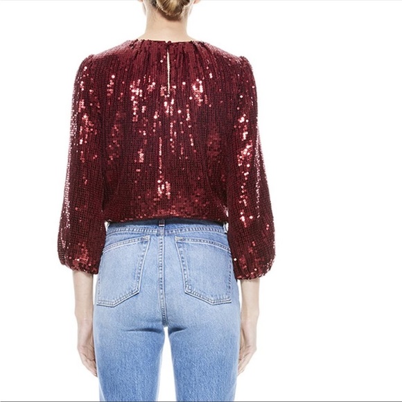 Alice + olivia Avila Sequin Top - Picture 6 of 7